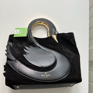Kate Spade On Pointe black swan handbag